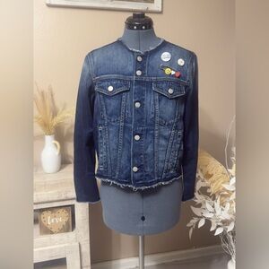 AMO  Lola Indigo Denim Jacket with Fun Patches